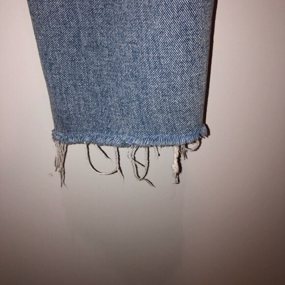 Pacsun Womens 27 High Rise Straight Distressed Frayed Hem Button Fly Denim Jeans - Picture 8 of 12